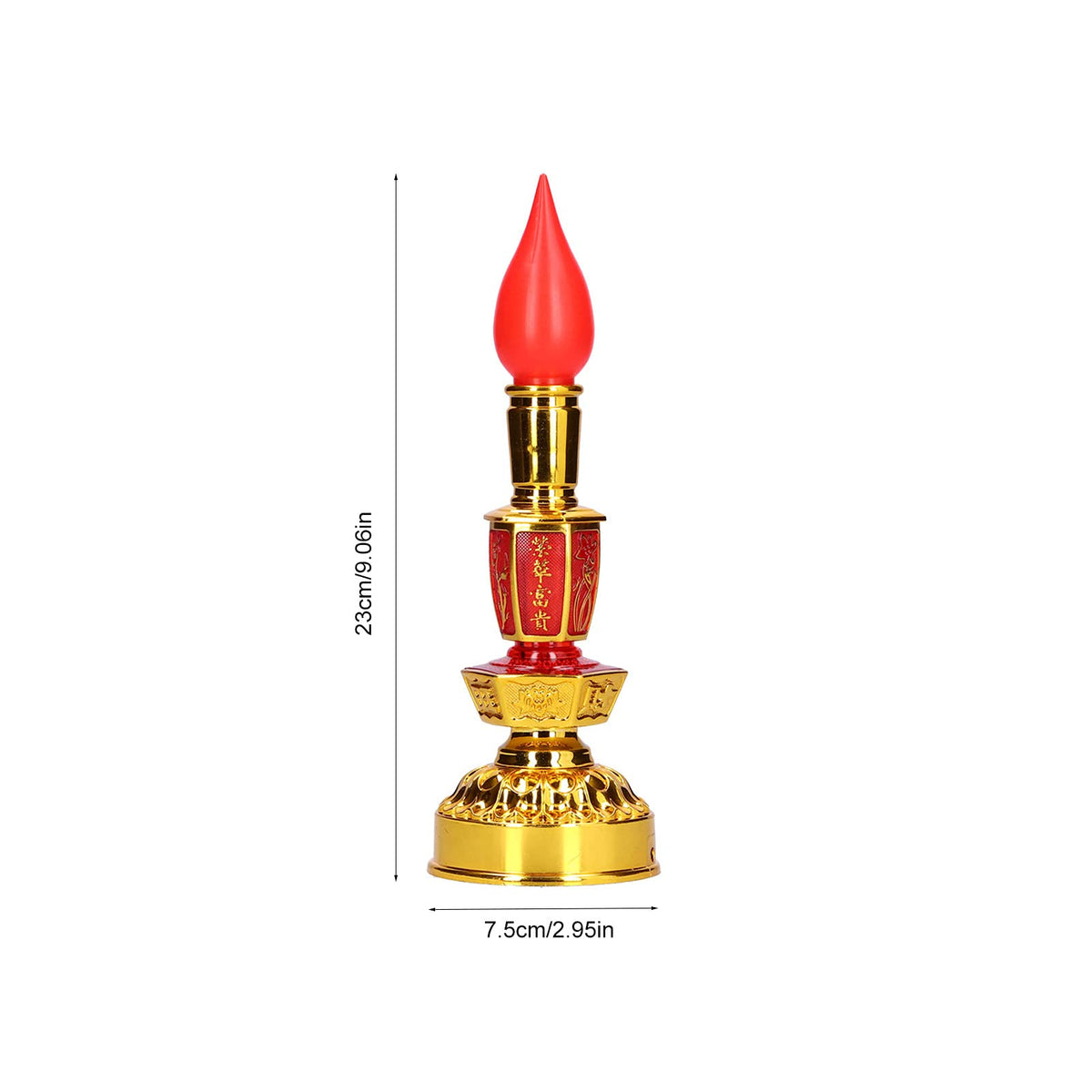 Buddhist Decor, Candle Lamp Chinese Style Traditional Retro for Office for Home for Meditation(Double Bright Electric Candle)