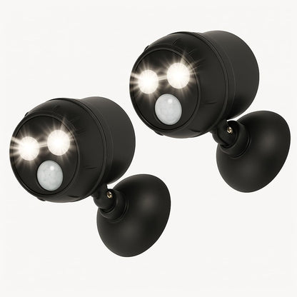 Proxinova Outdoor LED Security Lights, Motion Sensor Lights Outdoor, Outdoor Lights Battery Powered, PIR Sensor, Bright LED Floodlight Battery Powered Outdoor Lights, Compact & Easy Fit, 2 Pack