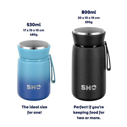 SHO Food Flask - Vacuum Insulated, Double Walled Stainless Steel Food Flask & Food Container - 10 Hours Hot & 20 Hours Cold - 530ml 800ml - BPA Free (Dusty Rose, 530ml)