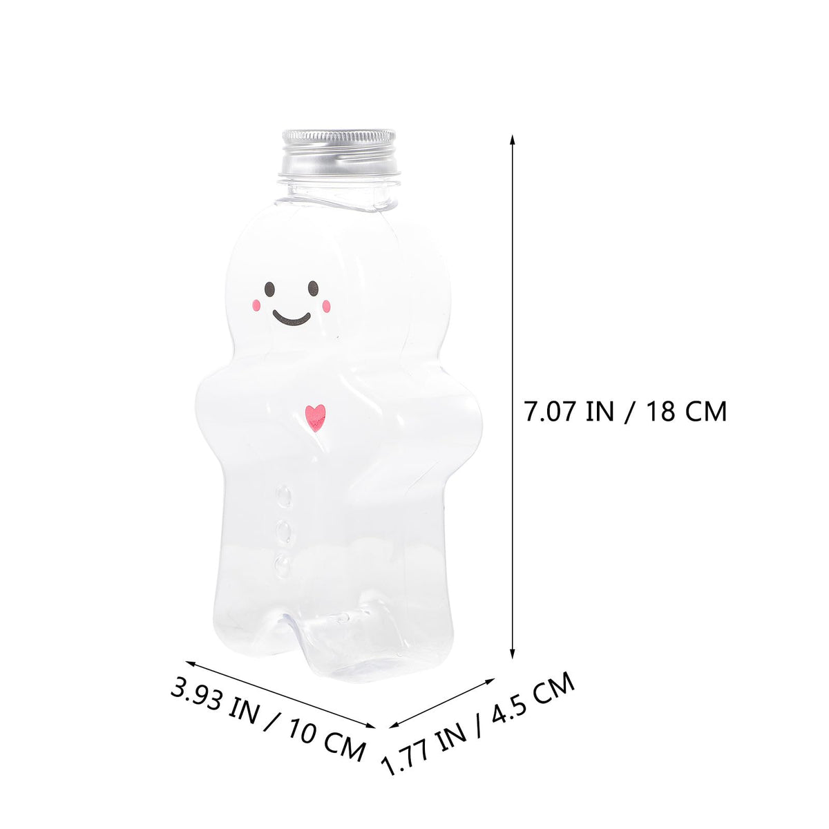 ARTIBETTER Gingerbread Plastic Juice Bottles, Empty Christmas Milk Beverage Bottle Gingerbread Man Cookies Jar Drink Containers Water Bottles Xmas Clear Candy Jar 3 Sets