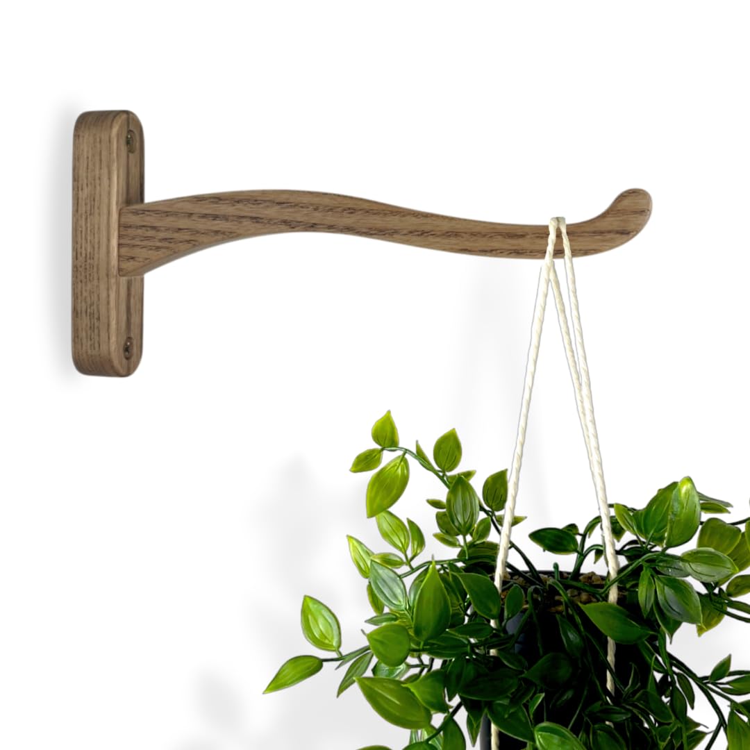 EvenWood Wooden Wall Plant Hanger for Plants - Wood Indoor Plant Hook for Wall Plant, Wind Chimes, Flower Brackets - Durable Bracket Plant Hanger (KO1)