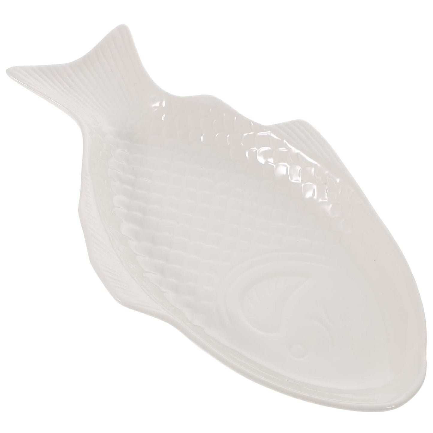 DOITOOL Creative Fish Plate Ceramic Serving Platter 11 Inch Fish Shaped Dish Snack Storage Tray for Home Dinner Party Restaurant