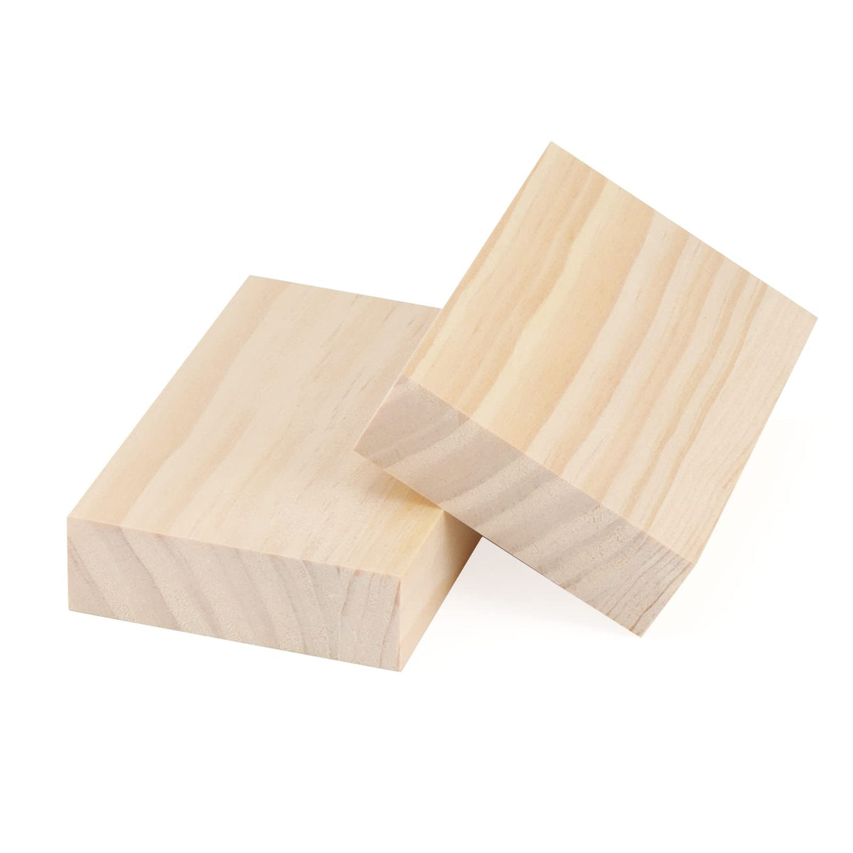 LEXININ 10 PCS Unfinished Wood Blocks, 5 x 3 x 1 Inch Wooden Cubes, Whittling Blocks for Crafts, DIY Projects, Carving