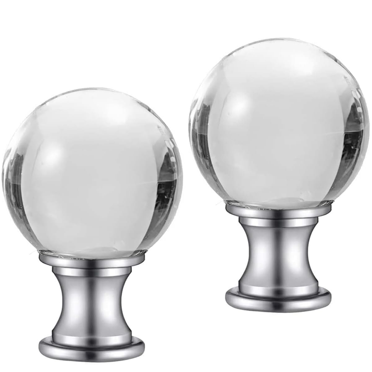 Akahttbn 2 Pack Lamp Finials Glass Crystal Ball, Lamp Finials Decorative for Table Lamps, Floor Lamps, Lamp knob Replacement
