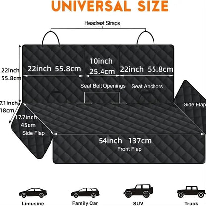 GoBuyer Dog Car Seat Cover Protector Liner for Car Boot and Back/Rear Seat Accessories - Isofix Compatible, Universal & Non-slip and Velcro Openings for Seat Belt