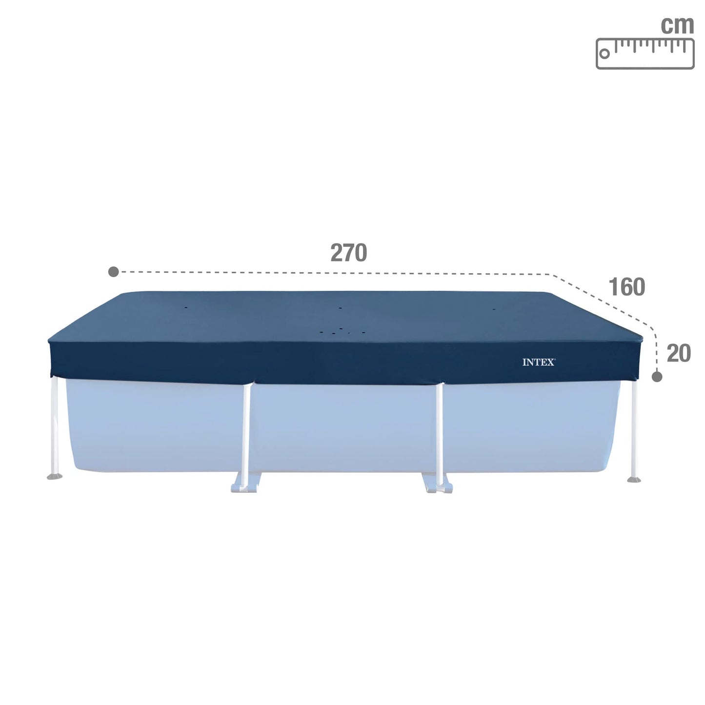 Intex 2.6 m x 1.6 m rectangular pool cover, (28036),multicoloured,2.6 x 1.6 centimeters