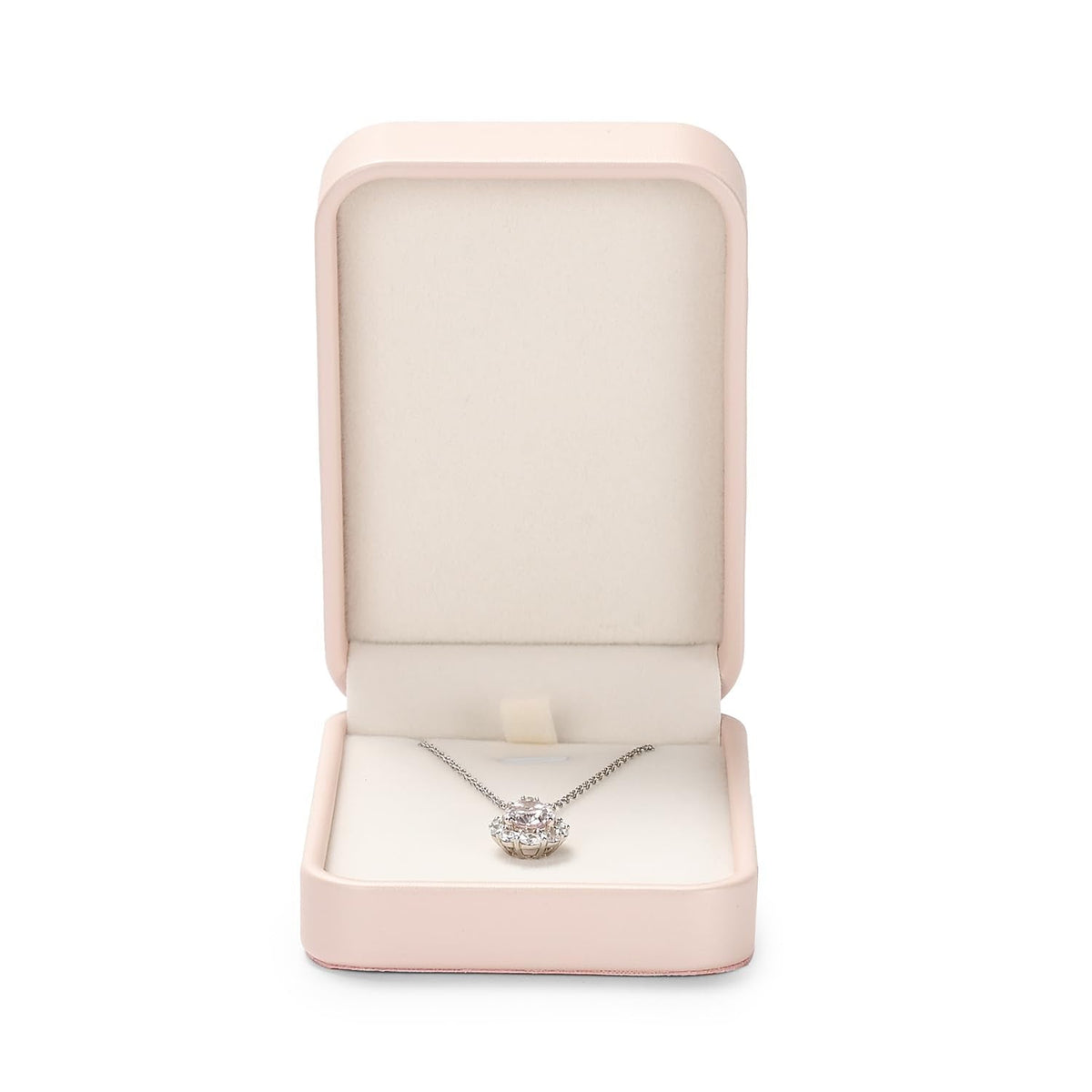 Papten PU Leather Necklace Gift Box Velvet Interior Jewelry Gift Box Necklace Bracelet Chain Case for Wedding Birthday Mother's Day,Valentine's Day (Pink)
