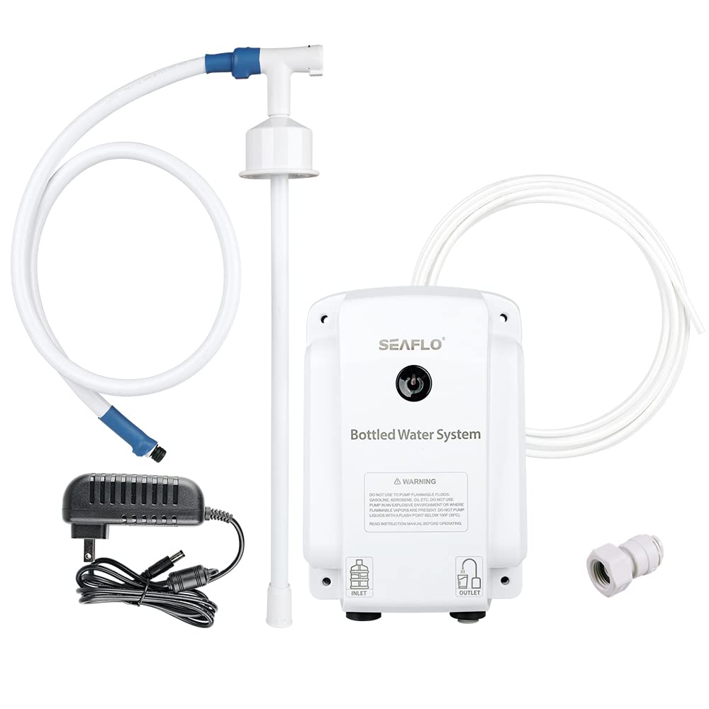 SEAFLO Bottled Water System - Convenient On/Off Switch, 20ft Discharge Tube, Wall Plug