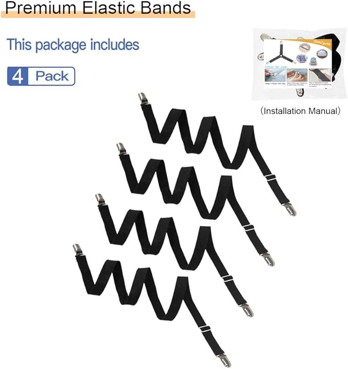 4Pcs Adjustable Crisscross Fitted Sheet Band Straps Grippers Suspenders