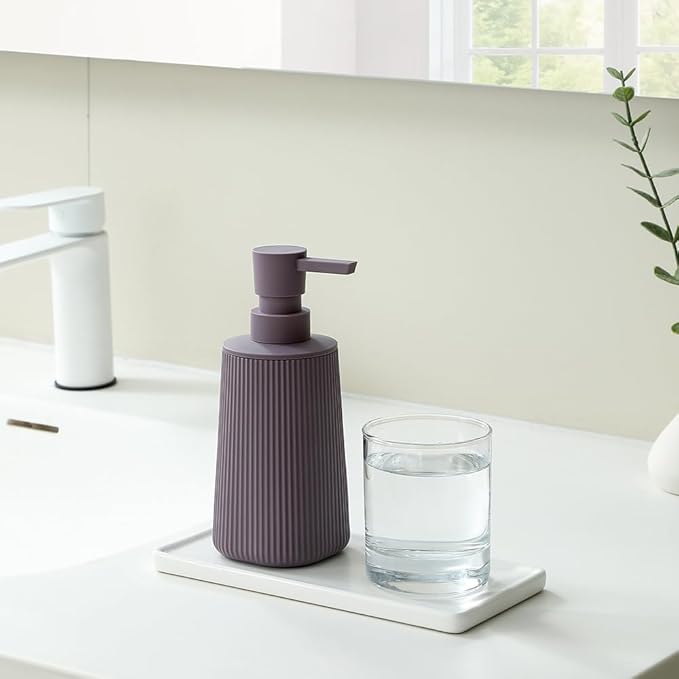 Small Soap Dispenser for Bathroom and Kitchen, Modern Farmhouse Striped Style