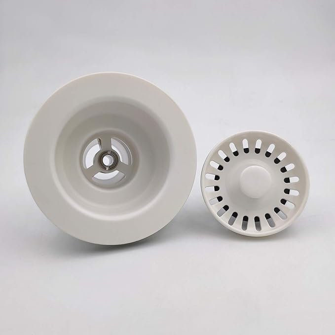 White Polymer Drain Kitchen Sink Drain Assembly