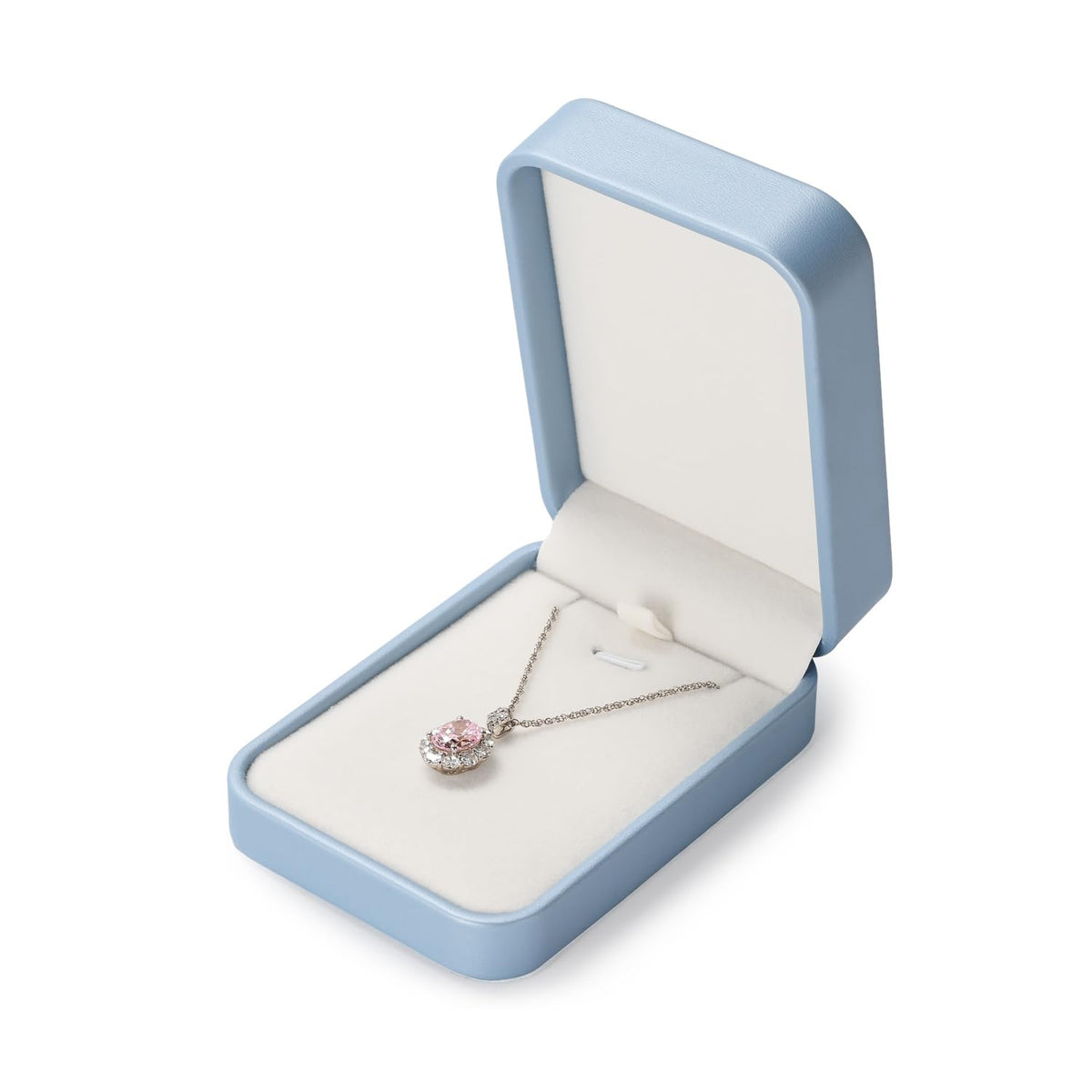 Papten PU Leather Necklace Box Velvet Interior Necklace Gift Box Jewelry Gift Pendant Box Necklace Case For Birthday, Proposal, Engagement, Wedding, Valentine's Day (Blue)