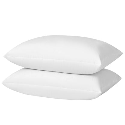 20x20 Decorative Throw Pillow Inserts-Down Feather Pillow Inserts-Square-Cotton Fabric-Set of 2-White.