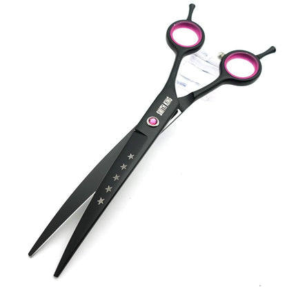 7.0 inches Professional Dog Grooming Scissors Set Straight & thinning & Curved & chunkers with Comb in 1 Set
