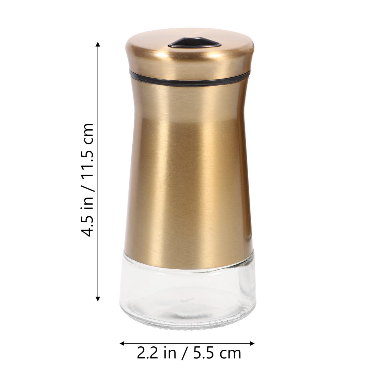 HOLIDYOYO Stainless Steel Seasoning Bottle Set 2Pcs 4.52In Glass Spice Shakers Salt and Pepper Jars for Home Kitchen Table Condiment Holder