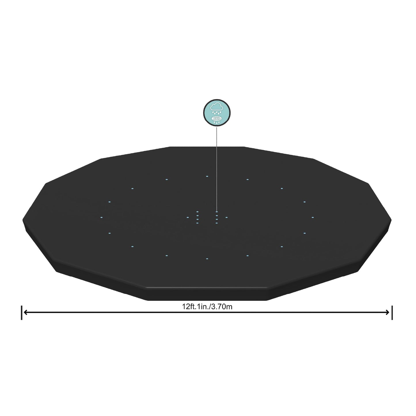 Bestway | Round Pool Cover for Above Ground Pools, 3.66m, Black