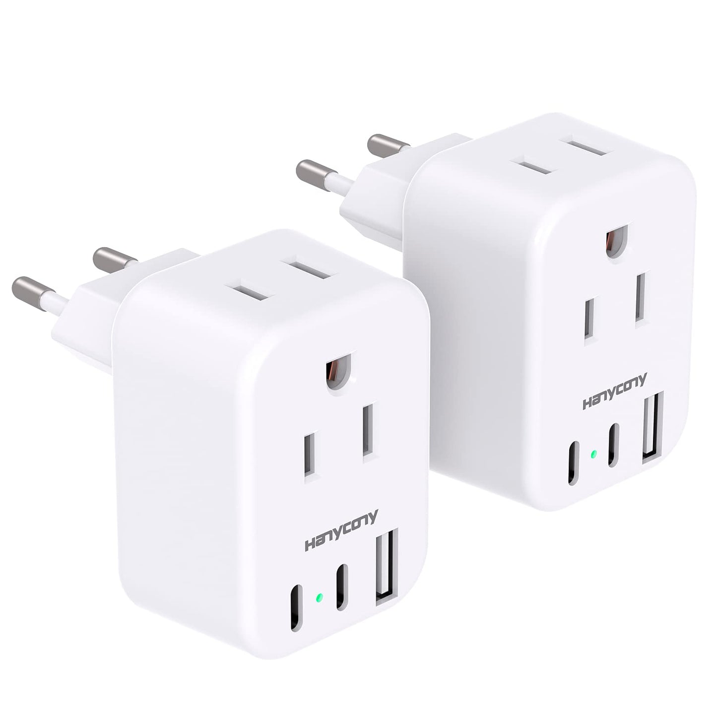 South Africa Travel Plug Adapter, HANYCONY Type M Power Adapter with 2 AC Outlets 3 USB Ports(2 USB C) for US to South Africa Botswana Namibia India Nepal Bhutan Sri Lanka