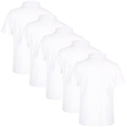 A2Z 4 Kids Boys Polo T Shirts Plain Summer Tank Top - PL Polo T Shirt White 5 Pack 11-12
