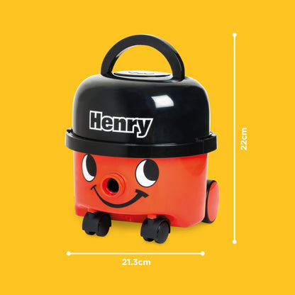 Casdon Henry & Hetty Toys - Henry Vacuum Cleaner - Red Vacuum Cleaning Toy with Real Function & Nozzle Accessories - Kids Cleaning Set - For Children Aged 3+