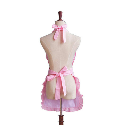 Love Potato Cute Girls Bowknot Lady's Kitchen Restaurant Women's Cake Apron Fashion Funny Aprons for Christmas Gift (Pink)