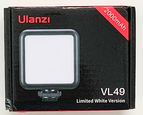 ULANZI VL49 Camera Light, Led Video Light Dimmable with 2000 mAh Battery, Portable Light Photography Rechargeable, Brightness Adjustable for Youtube,Studio,Livestreaming,DSRL,Camcorder Shooting