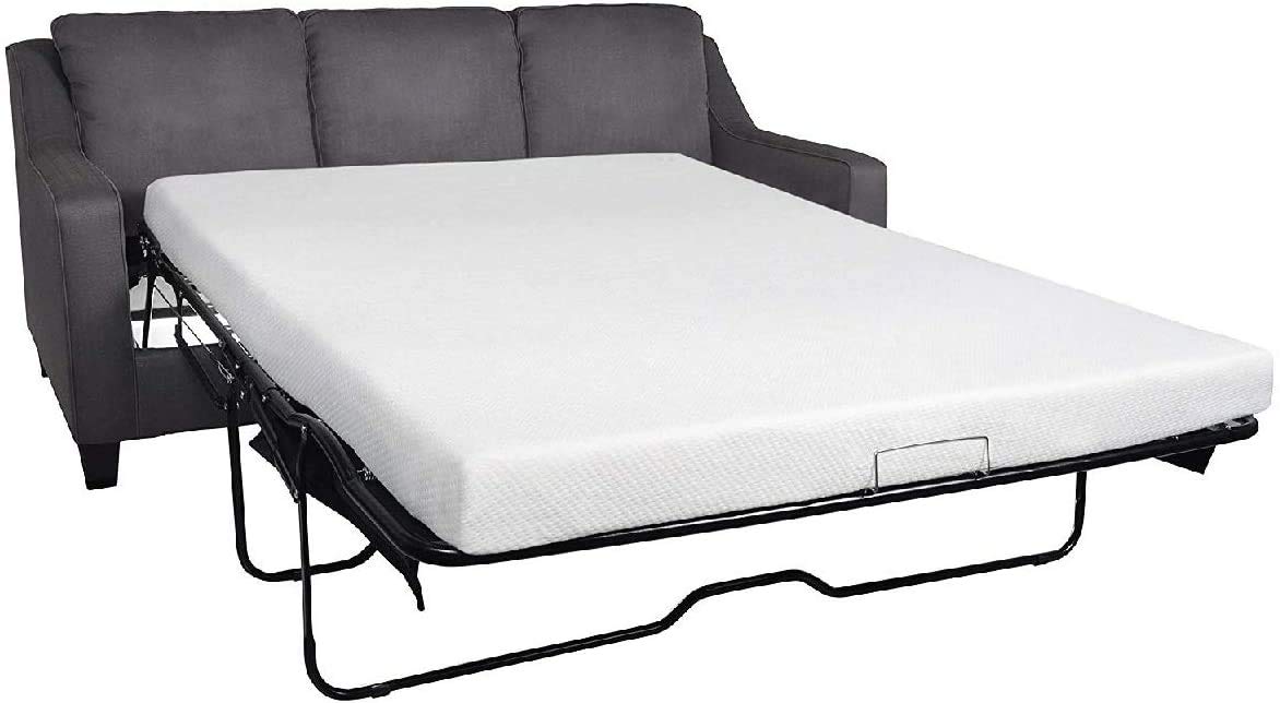 Sleeper Sofa Bed Sheet, 100% Cotton 400 Thread Count, 4 Piece Set, Deep Pocket Fitted Sheet, Soft Wrinkle Free & Breathable, Luxury Hotel Quality, Fits Up to 6 Inch Mattress (Full, Silver Grey)