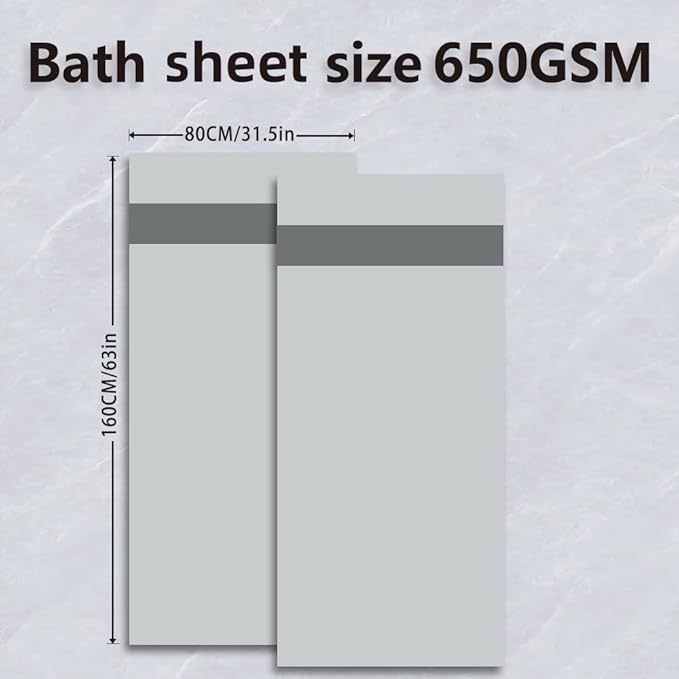 Fluffy Cotton Bath Towels Set650GSM, 2-Piece Set, Thickened and Enlarged