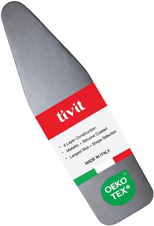 TIVIT Ironing Board Cover 12 x 43” – Made in Italy, Alumitek PRO Heat-Reflective