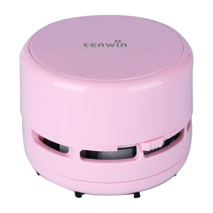 tenwin Mini Vacuum Cleaner, Portable Desktop Vacuum Cordless, Handheld Dust Sweeper Battery Operated, Low Noise and Strong Suction for Home/Office/School/Car/Keyboard(Battery not Include)
