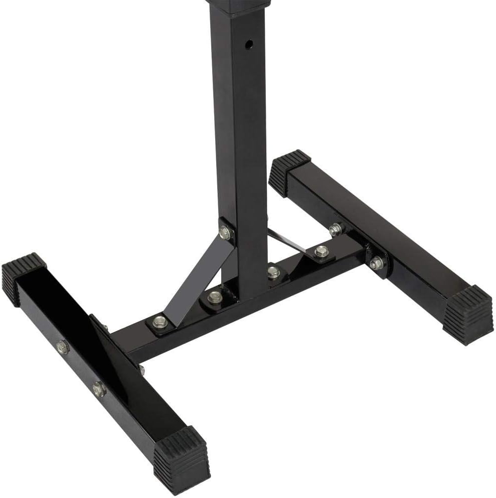 Yaheetech Pair of Adjustable Squat Rack Standard 44-70 Inch Barbell Rack, Solid Steel Squat Stands Bench Press Storage Home Gym Portable Dumbbell Stands