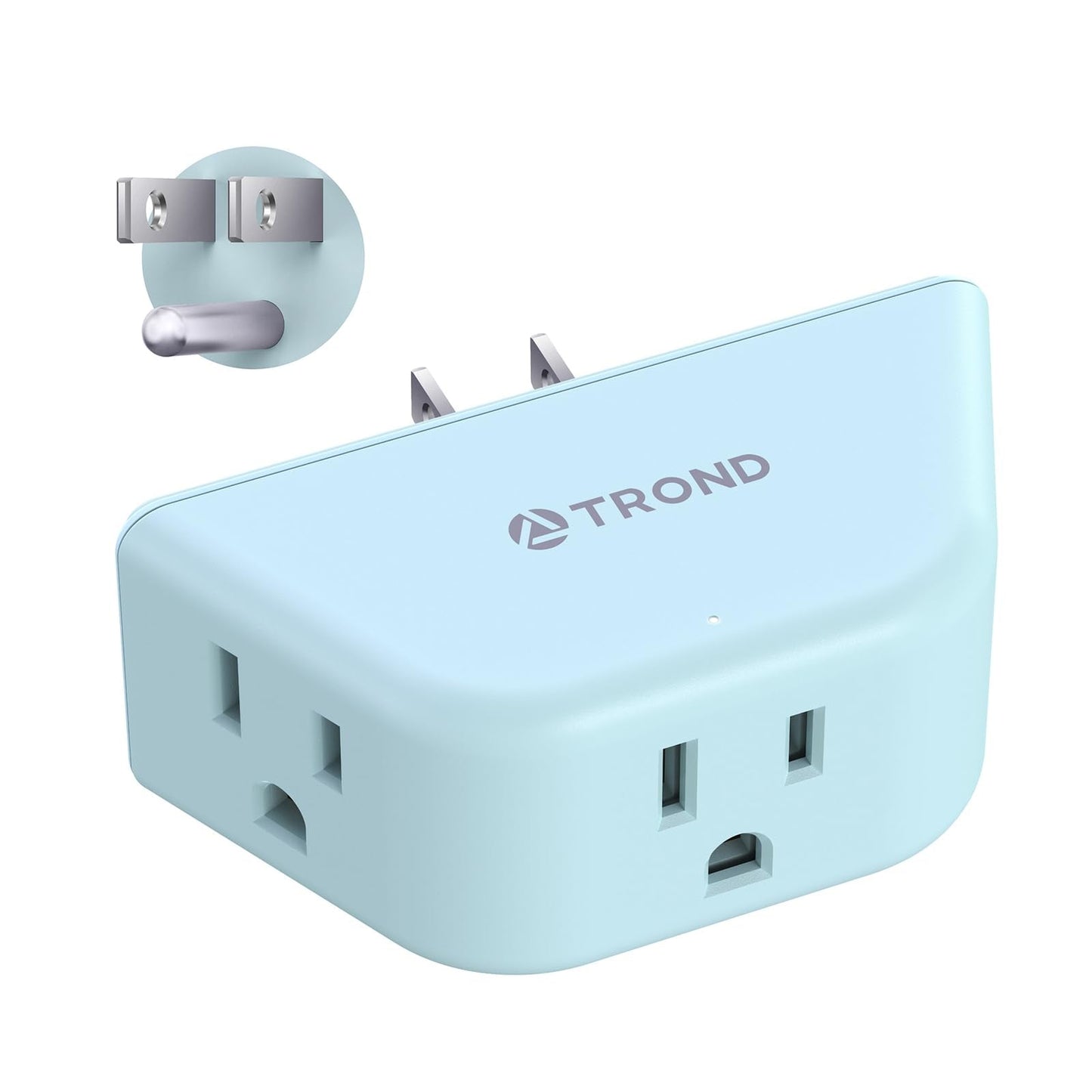 TROND Multi Plug Outlet Extender 2 Pack - Electrical Wall Splitter, 3 Way Angled Wall Outlet Adapter, Cruise Essentials, Small Multiple Plug Expander for Cruise Ship Home Office Dorm Room, White