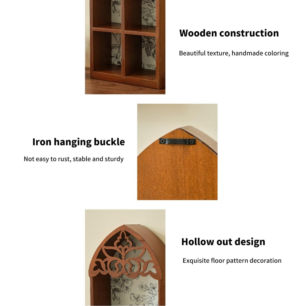 Xanorrg Elegant Multilayer Styles Wall Shelf Featurings Precise Engraveds Pattern Home Decoration Display Stand Gothics Wall Shelf（6.7x3.2x12in）