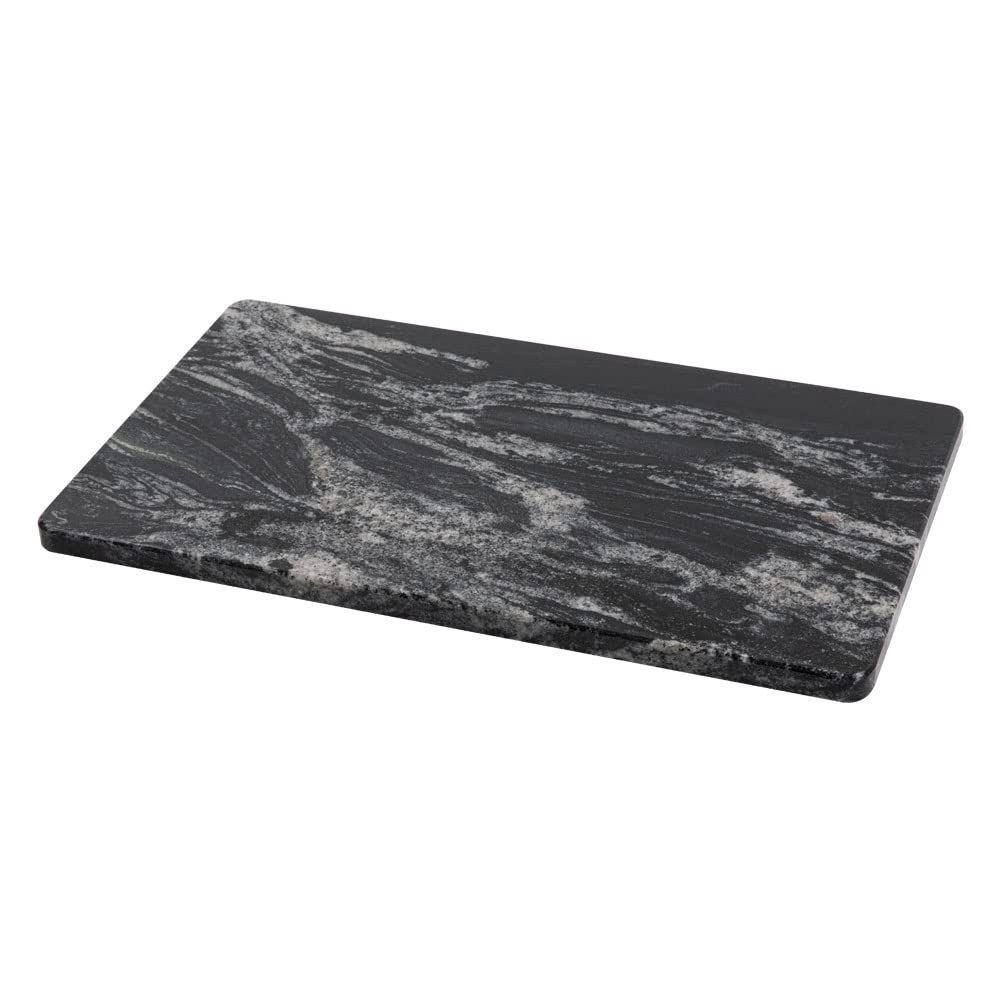 Adolif Black Marble Cutting Board for Kitchen, 12x20 Inch Marble Slab Pastry Board With Non-Slip Feet for Baking, Cheese, Charcuterie, Chocolate – Serving Tray Gift
