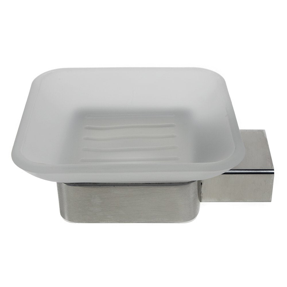 QT Modern Bathroom Soap Dish - Extremely Stylish Made from 304 Brushed Stainless Steel - Water and Rust Proof, Wall Mounted, Easy to Install