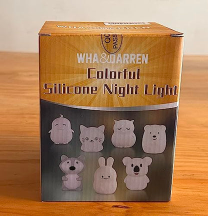 WHA&DARREN Large Fox Night Light for Kids,Cute Baby Night Light, Silicone Bedside Lamp,Sleep LED Lights Desk Light, Eye Caring, Adjustable Brightness & Color, Time Setting