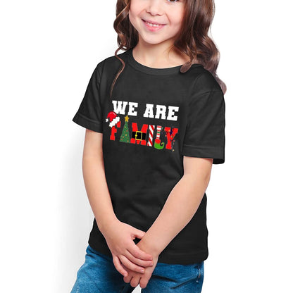 Merry and Bright Shirt Christmas T-Shirts for Family Couple Outfit Tee Parent-Child Short Sleeves Christmas Top