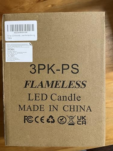 Da by LED Candle Light, 3 Dynamic Flame Candles, a Battery Candle Light, More Realistic Simulation of The Effect of Flames, with Timer Remote Control.