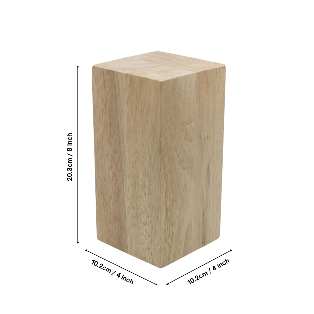 Sustainable Things Unfinished Wooden Blocks 4x4x8 Solid Wood Blocks for DIY Home Decor and Crafts Paintable Rectangular Large Blocks