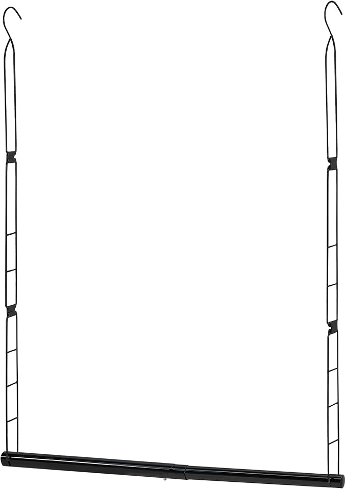 STORAGE MANIAC Hanging Closet Rod, Adjustable Width and Height Closet Hanging