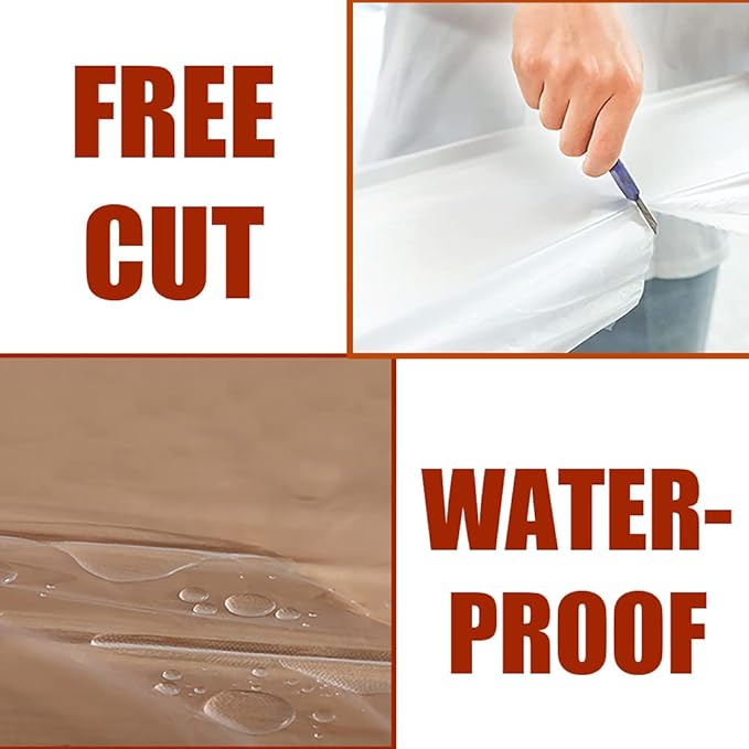 10 Pieces Plastic Drop Sheets for Painting, Waterproof and Dust-Proof Clear