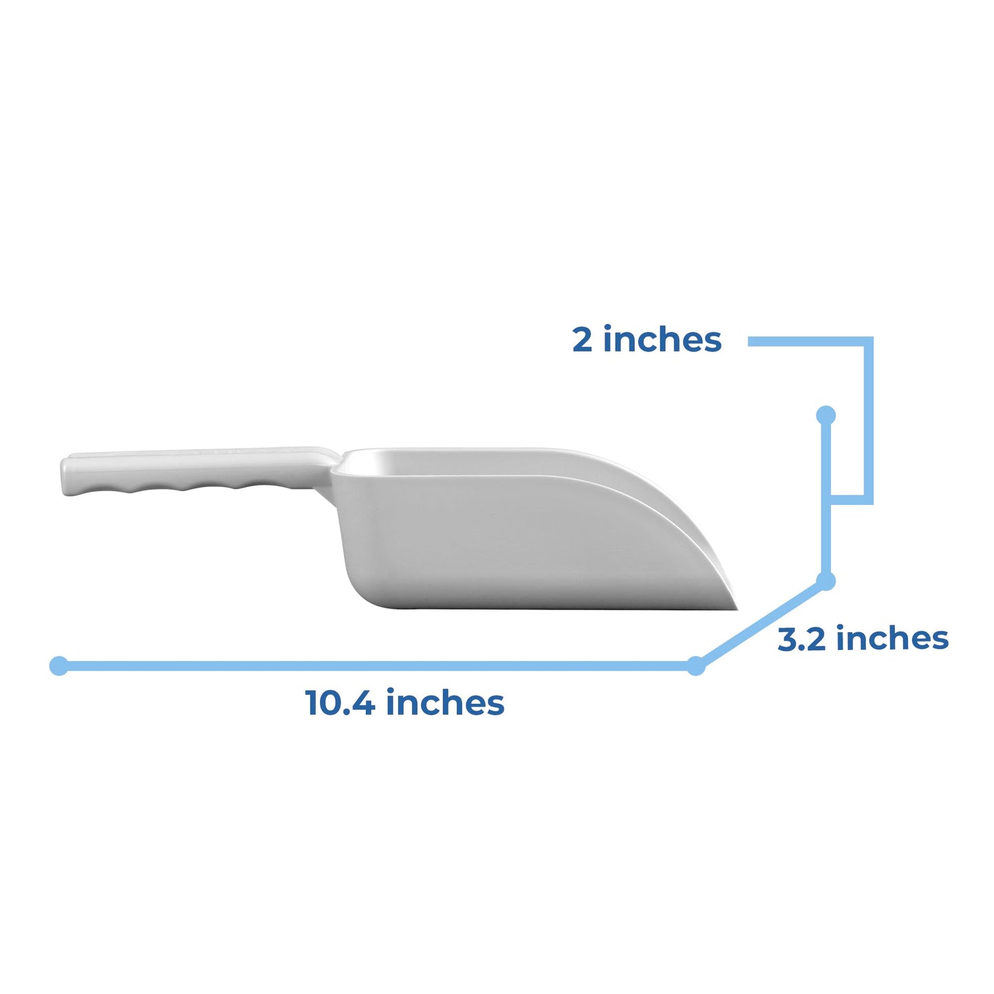 Vikan Remco 63005 Color-Coded Plastic Hand Scoop - BPA-Free Food-Safe Kitchen Utensils, Restaurant and Food Service Supplies, 16 oz, White (Pack of 3)