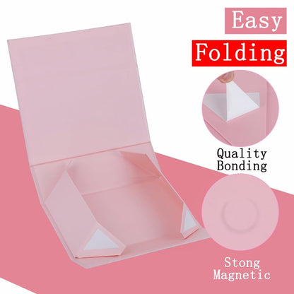 UoeRing 6 Pack Pink Gift Box 11.5x8x4 inch Luxury Gift Box for Presents with Magnetic Lid Collapsible,Bridesmaid Proposal,Contains Card, Ribbon, Tissue Paper,Shredded Paper Fille