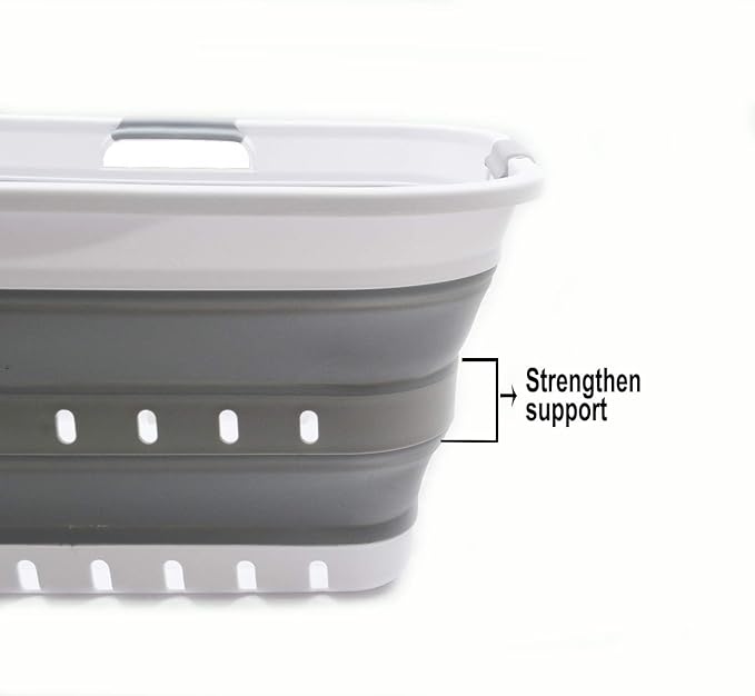 SAMMART 42L Collapsible Plastic Laundry Basket