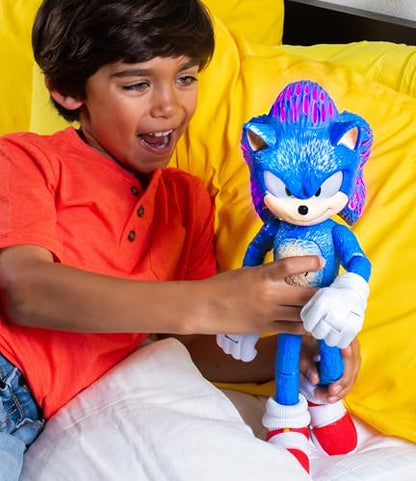 Sonic The Hedgehog 3 Ultimate Talking Sonic 34cm / 12-Inch Figure, Features 30+ Iconic and Humorous Phrases and Sounds from the Movies, Light-Up Eyes and Quills