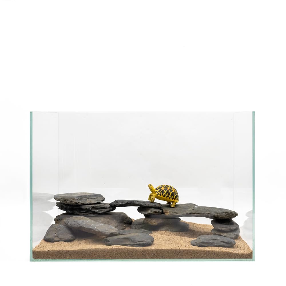 KINGRUI Aquarium Rocks Stream Turtle Platform Natural Slate 3-8 inches Basking Rock for Aquarium Decoration Turtle Tanks Amphibian Reptile Terrariums-10lb