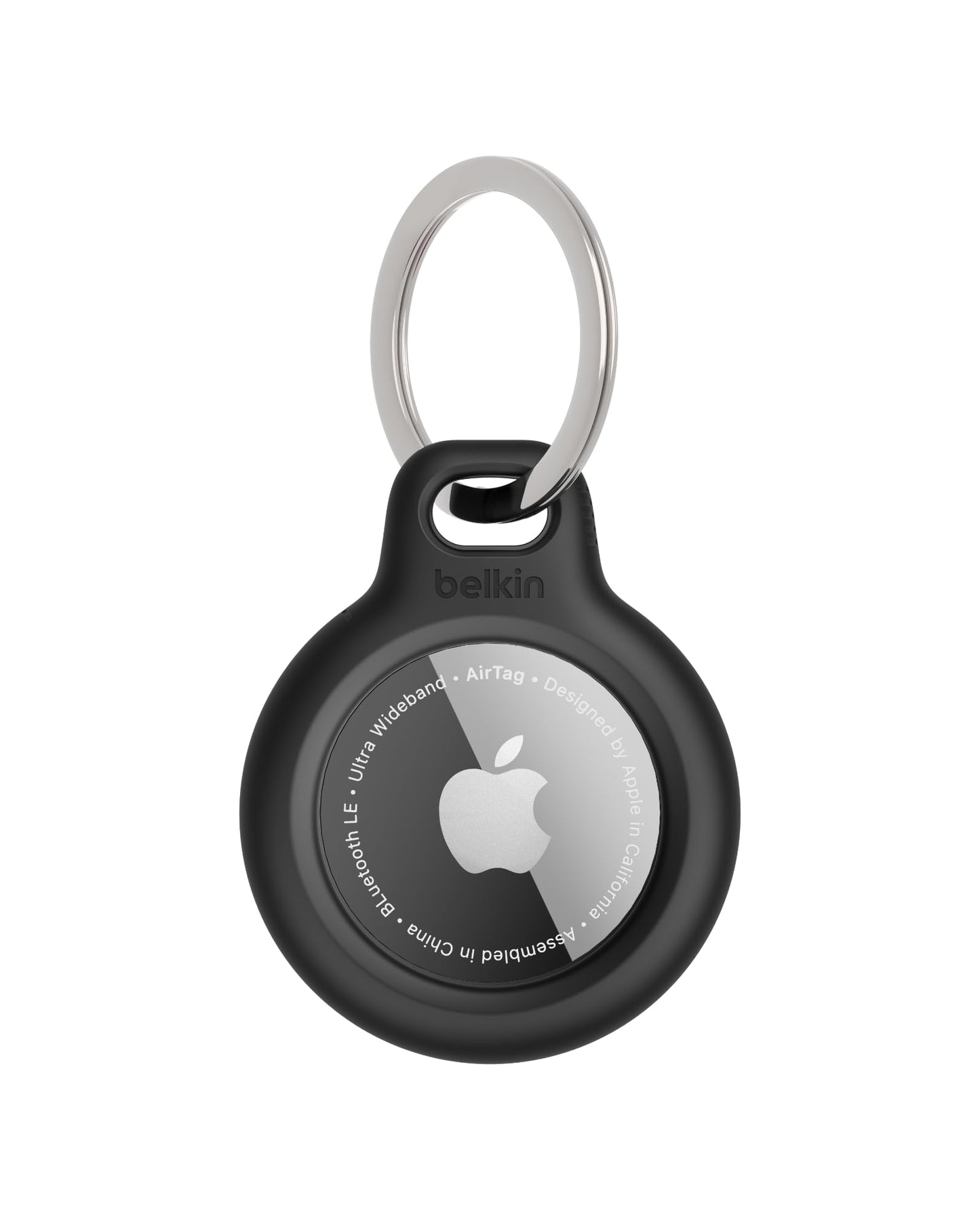 Belkin F8W973 AirTag Case with Key Ring (Secure Holder Protective Cover for Air Tag with Scratch Resistance Accessory) - Black