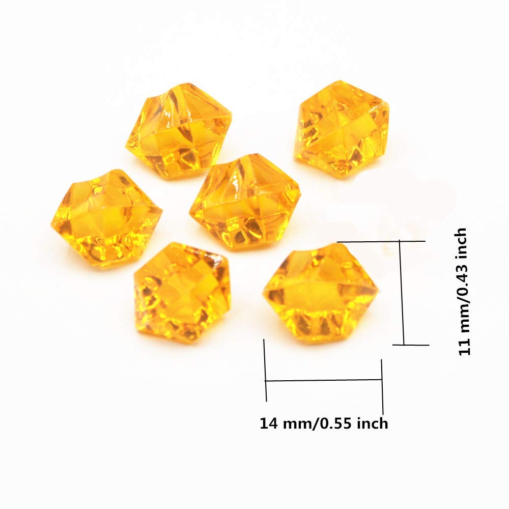 Liying shop Acrylic Ice Rock, 1/2 Inch Acrylic Faux Ice Cubes Crystals Treasure Gems for Table Scatters, Vase Fillers, Fish Tank, Party Decoration, Arts & Crafts (14cm Orange)