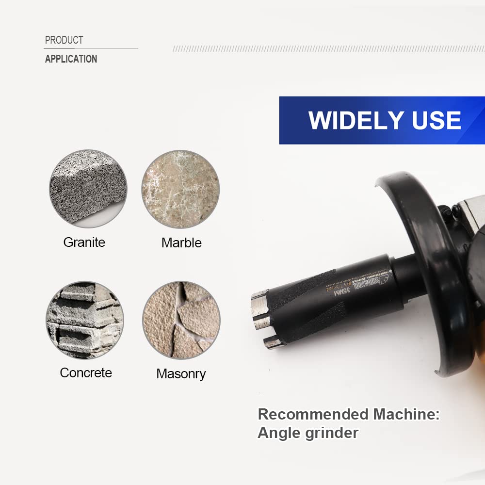 SHDIATOOL Diamond Core Drill Bits 1-1/2- Inch Hole Saw for Hard Stone Concrete Marble Granite