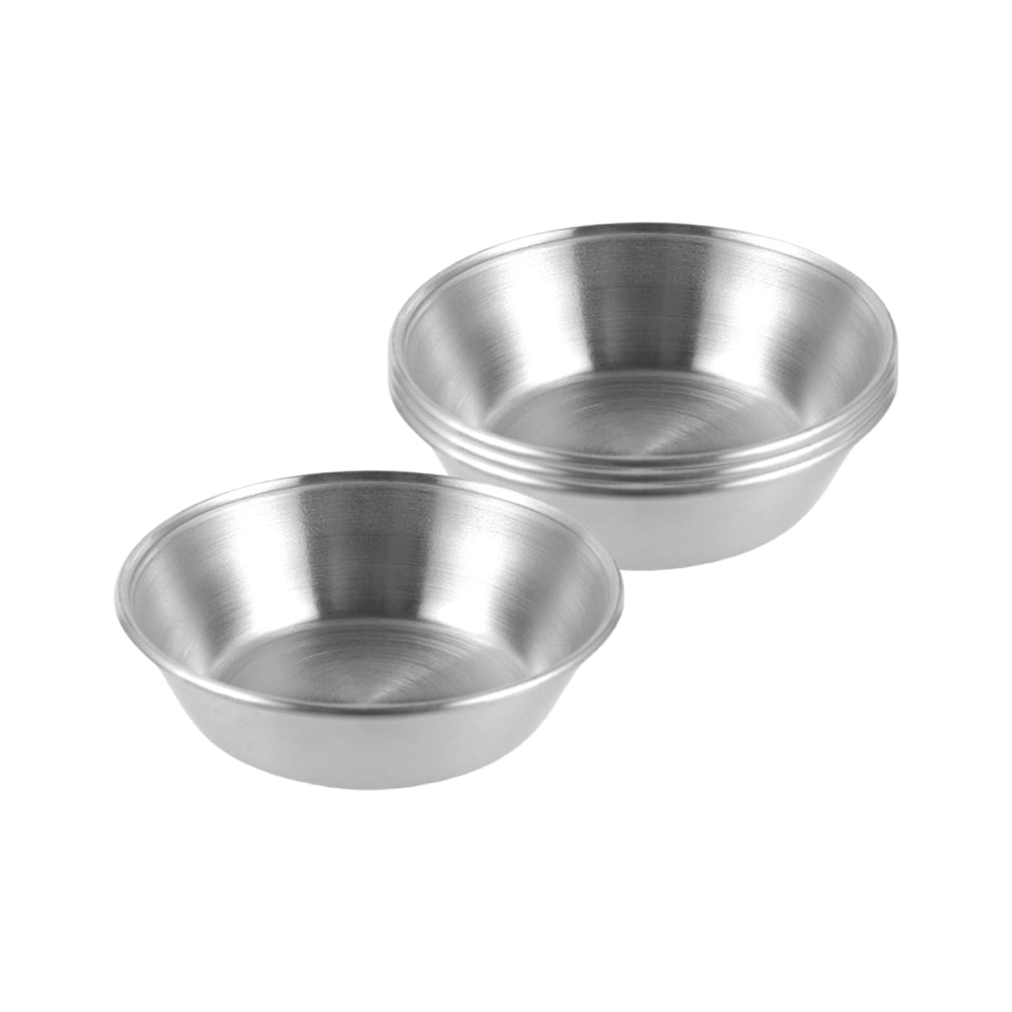 ZGWANSUI Stainless Steel Dipping Sauce Dish, Individual Sauce Bowls Saucers, Small Metal Ramekins, Little Seasoning Bowls, Soy Dishes for Sushi Salad Dressing Side Dish, 4 Pack 5.3oz