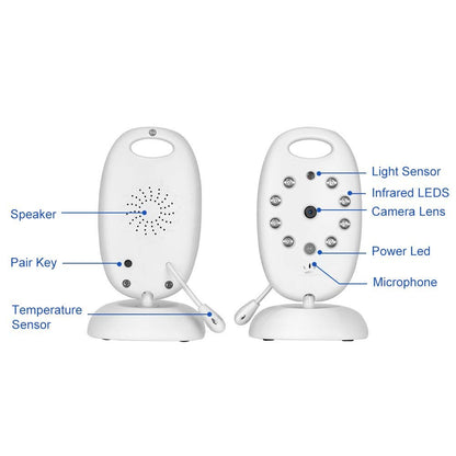 GHB Baby Monitor Video Baby Monitor Wireless with Camera Night Vision Temperature Monitoring Lullaby Function 2 Way Talk